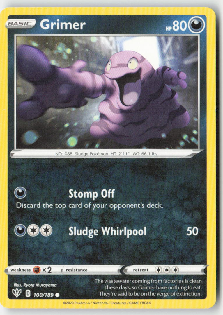 Grimer 100/189 Regular Darkness Ablaze Moderately Played