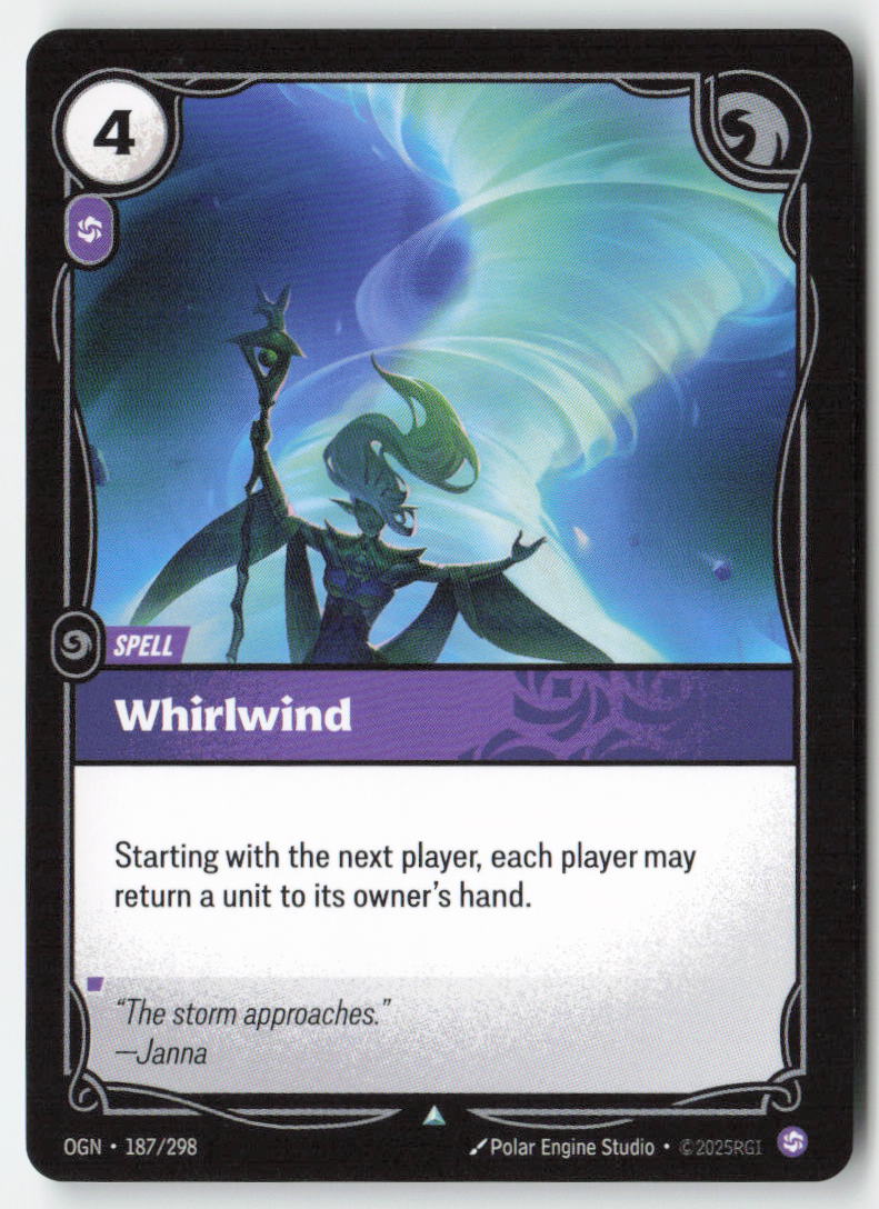 Whirlwind #187/298 - Origins - Riftbound - Uncommon - Lightly Played