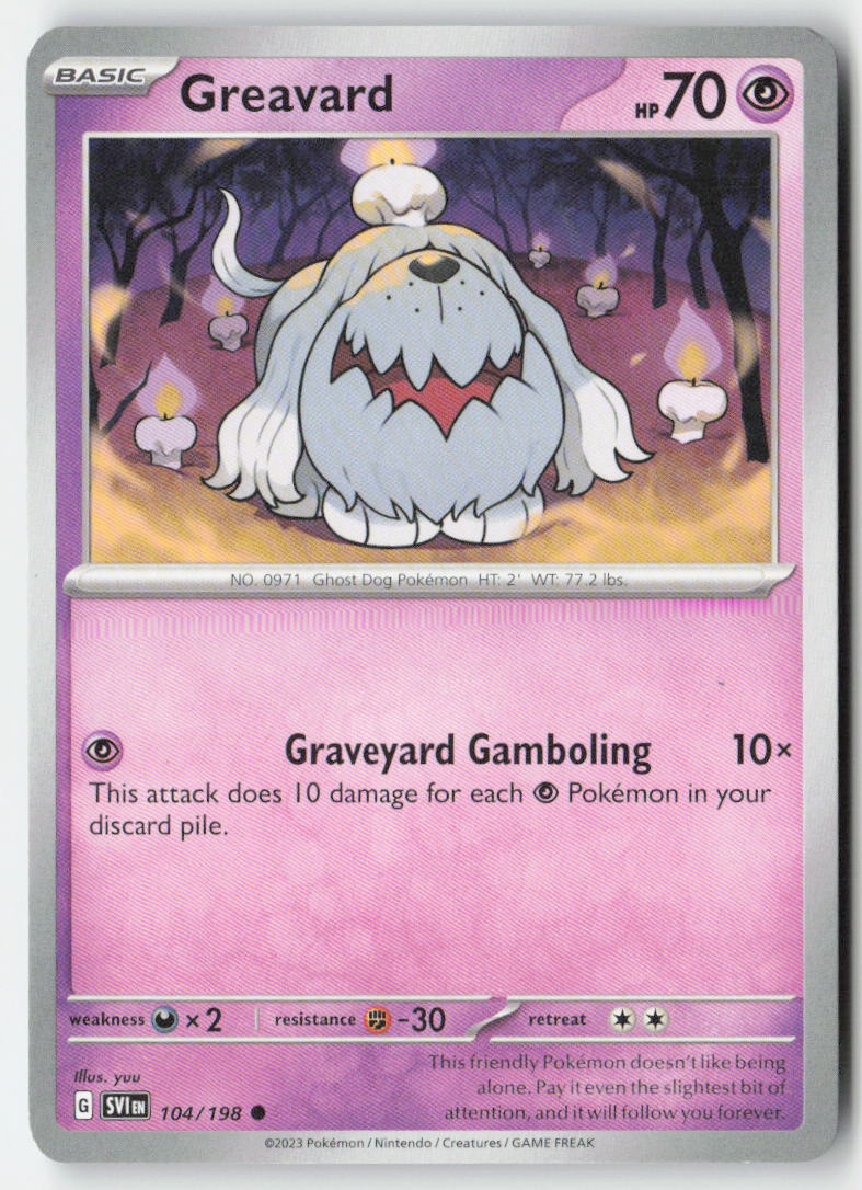 Greavard 104/198 Regular Scarlet & Violet Moderately Played, Front