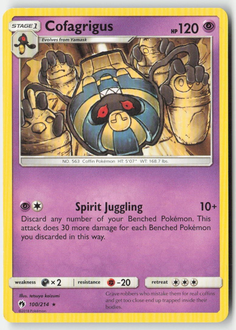Cofagrigus 100/214 Regular Lost Thunder Moderately Played