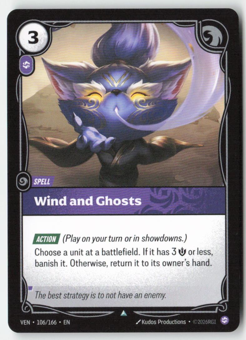 Wind and Ghosts #106/166 - Vendetta - Riftbound - Uncommon - Lightly Played