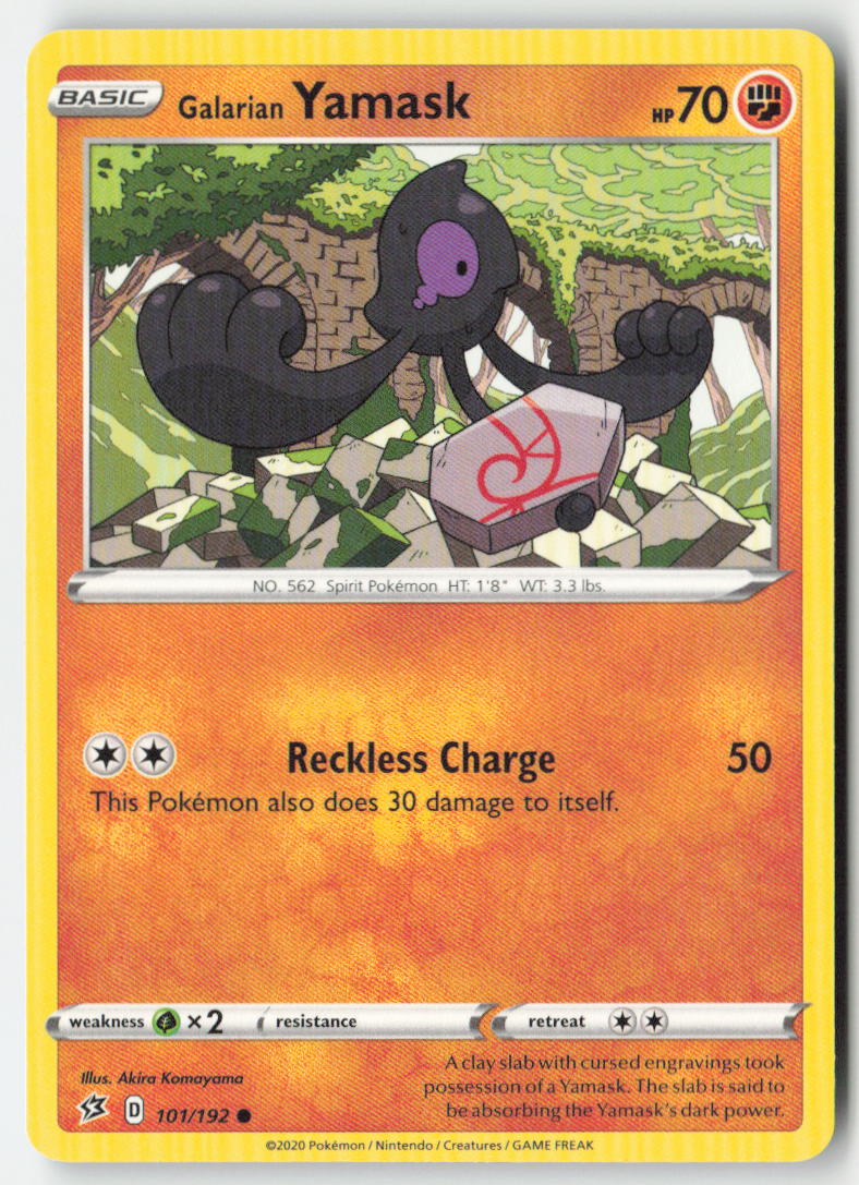 Galarian Yamask 101/192 Regular Rebel Clash Moderately Played, Front
