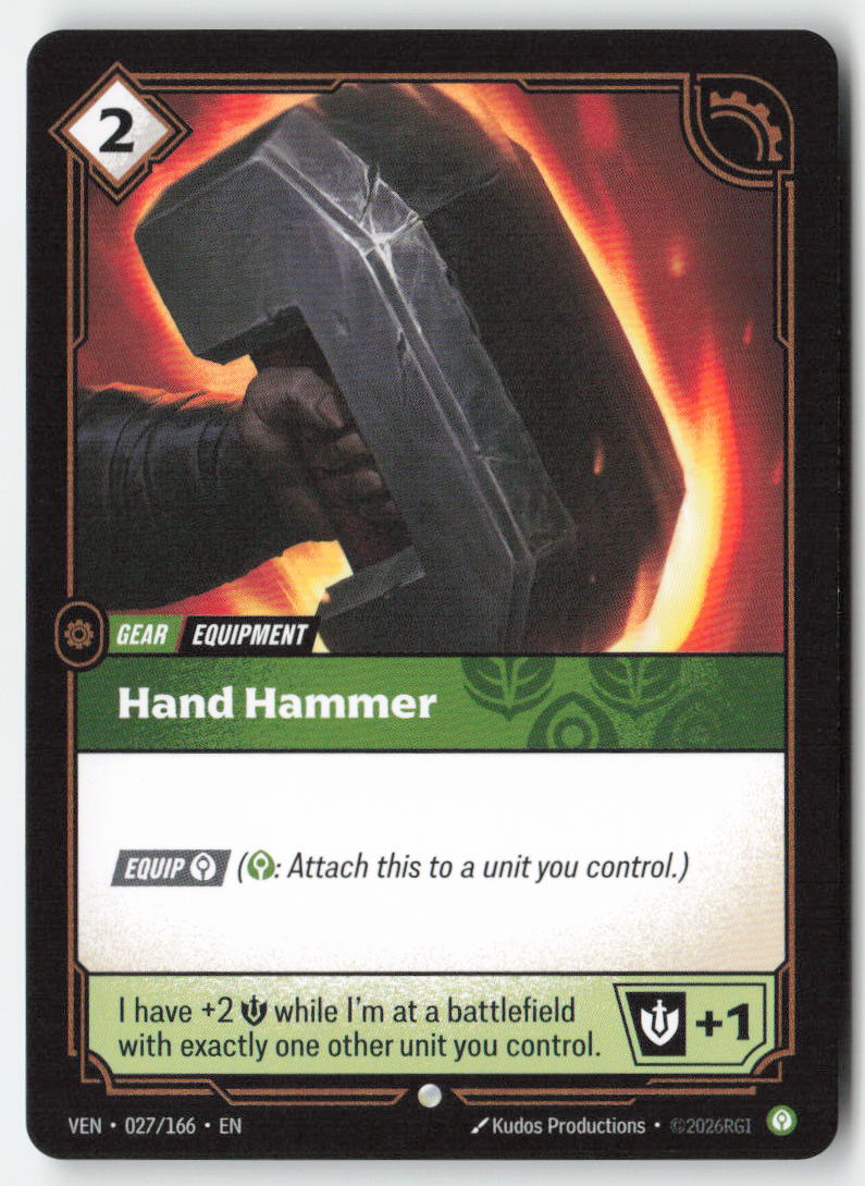 Hand Hammer #027/166 - Vendetta - Riftbound - Common - Lightly Played, Front