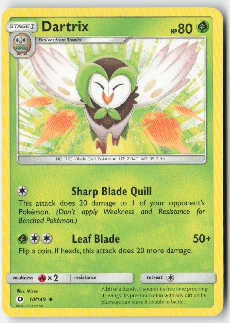 Dartrix 10/149 Regular Sun & Moon Moderately Played