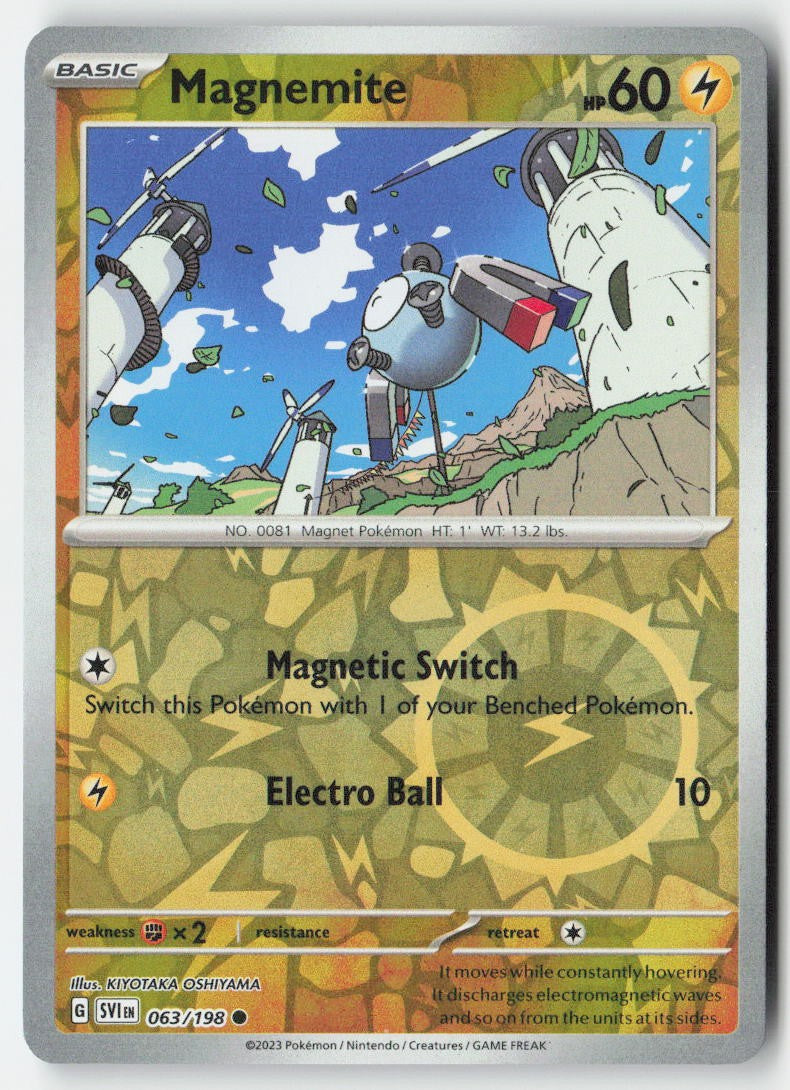 Magnemite 063/198 Reverse Holo Scarlet & Violet Moderately Played, Front