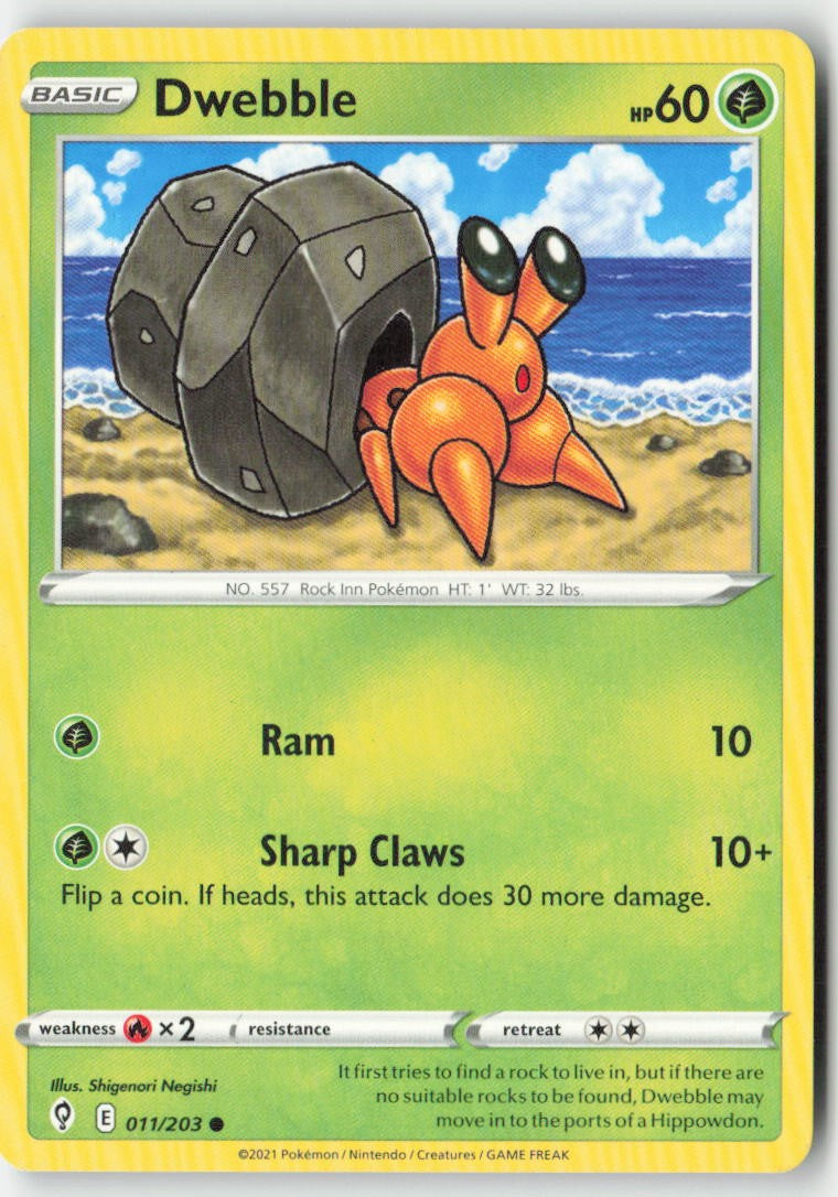 Dwebble 11/203 Regular Evolving Skies Moderately Played