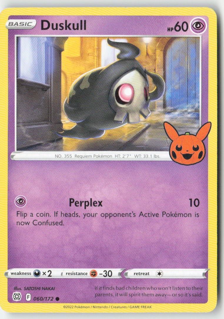 Duskull (Trick or Trade) 060/172 Regular Trick or Trade BOOster Bundle Moderately Played