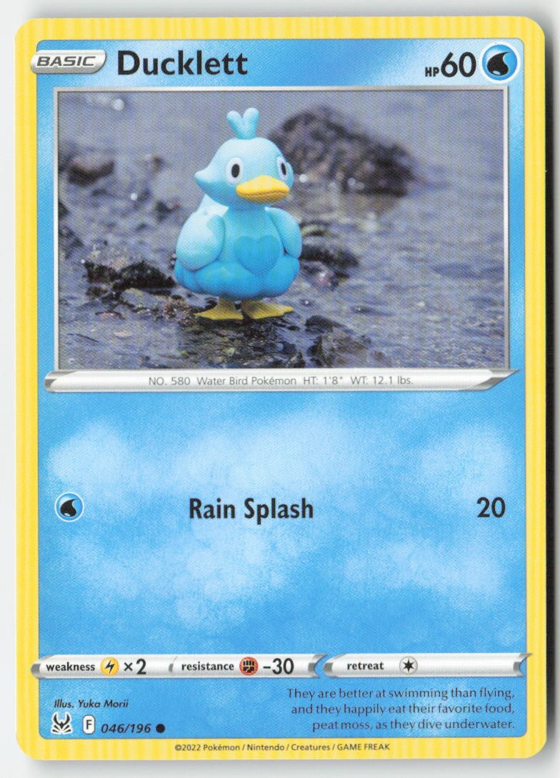 Ducklett 046/196 Regular Lost Origin Moderately Played, Front