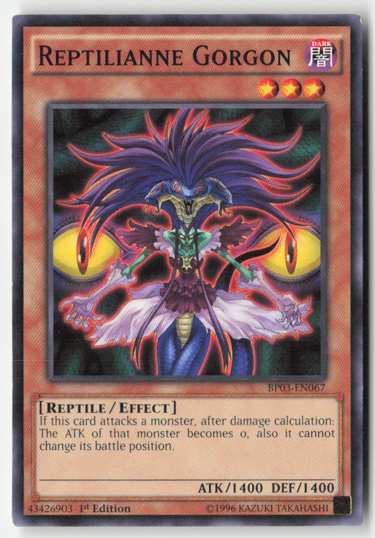 Reptilianne Gorgon BP03-EN067 1st Edition Common Moderately Played