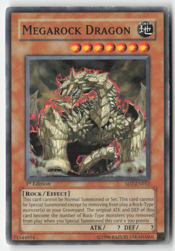 Megarock Dragon SD7-EN012 1st Edition Common Moderately Played, Front