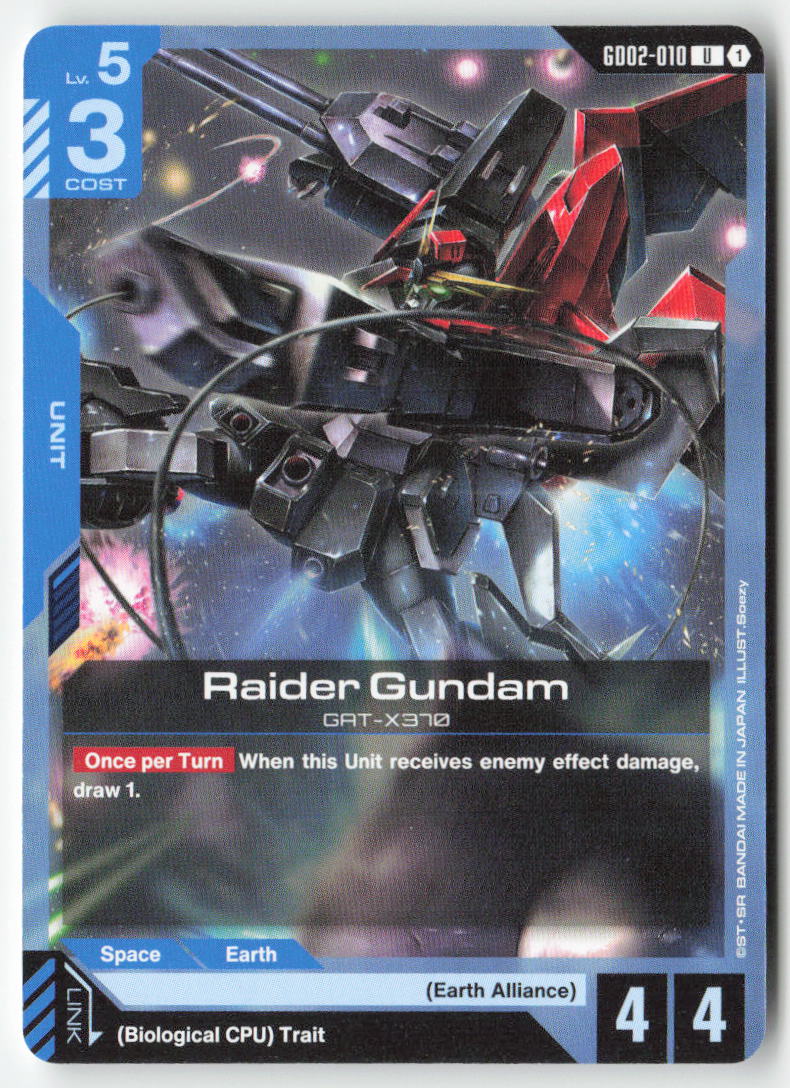Raider Gundam GD02-010 Uncommon Normal Lightly Played