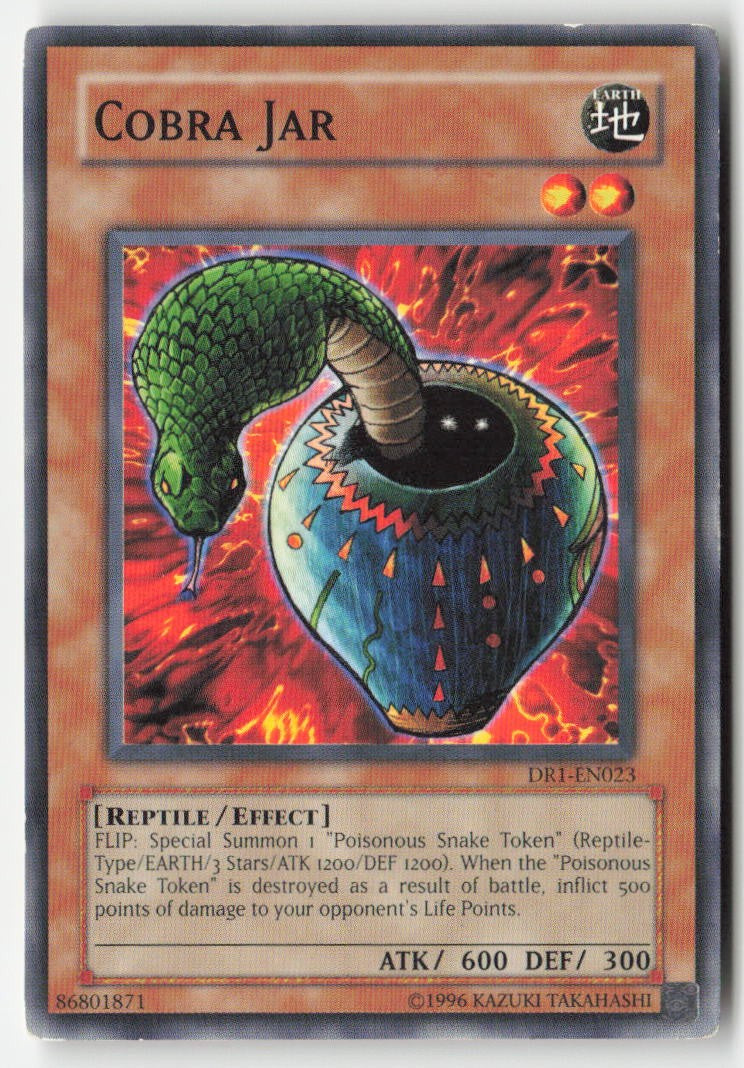 Cobra Jar DR1-EN023 Unlimited Common Moderately Played, Front