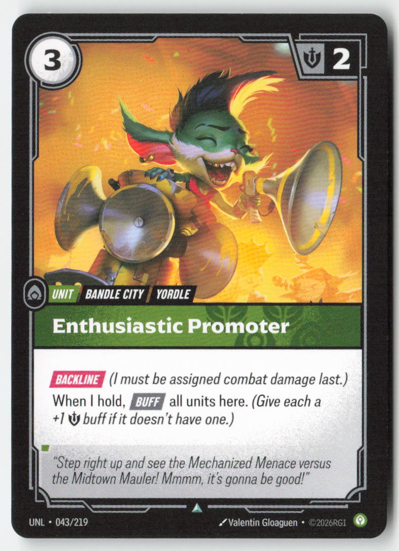 Enthusiastic Promoter #043/219 - Unleashed - Riftbound - Uncommon - Lightly Played