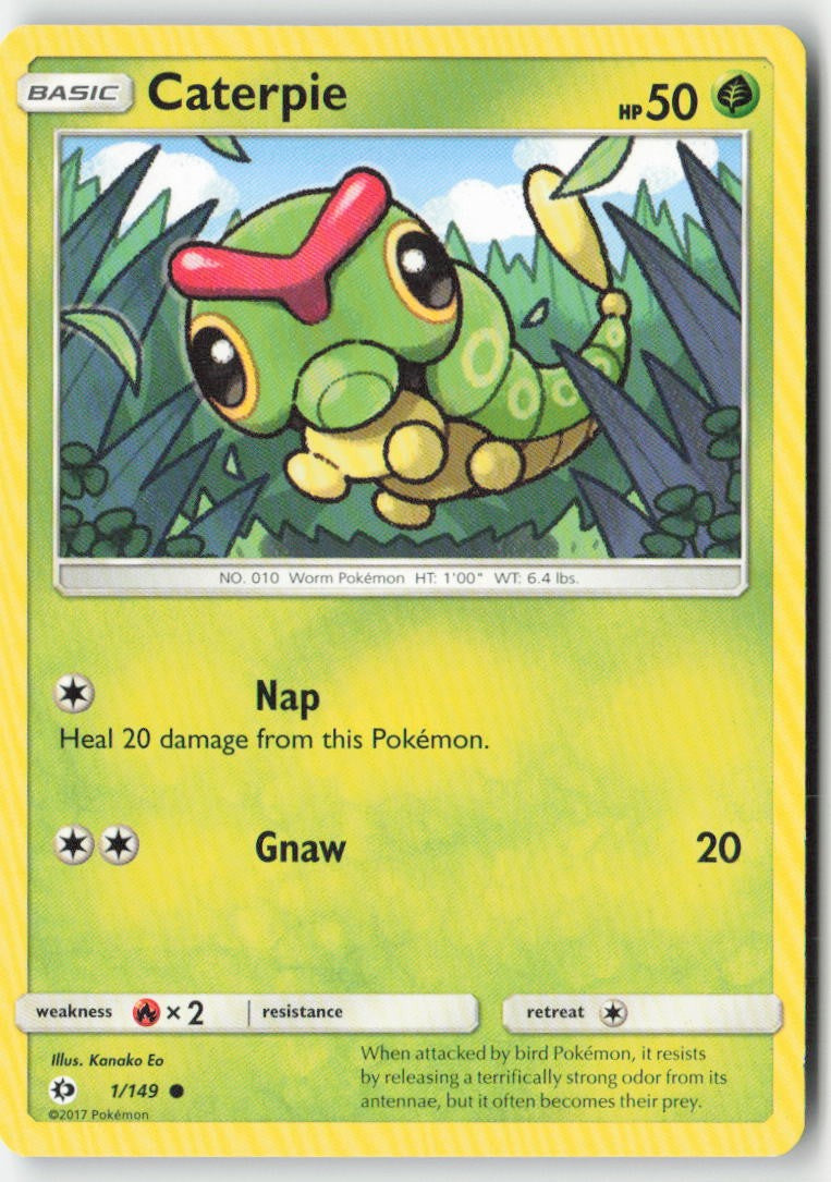 Caterpie 1/149 Regular Sun & Moon Moderately Played