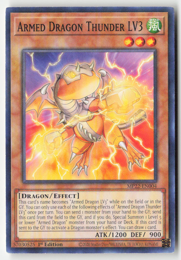 Armed Dragon Thunder LV3 MP22-EN004 1st Edition Common Moderately Played