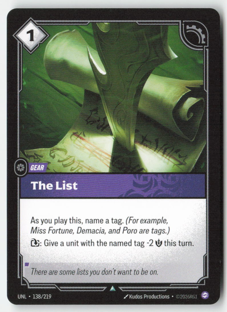 The List #138/219 - Unleashed - Riftbound - Uncommon - Lightly Played