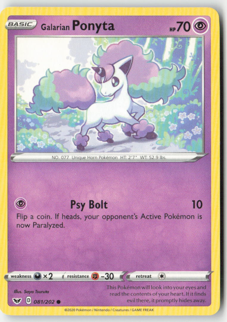 Galarian Ponyta 81/202 Regular Sword & Shield Moderately Played
