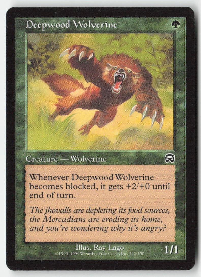 Deepwood Wolverine MMQ 242 Common Moderately Played, Front