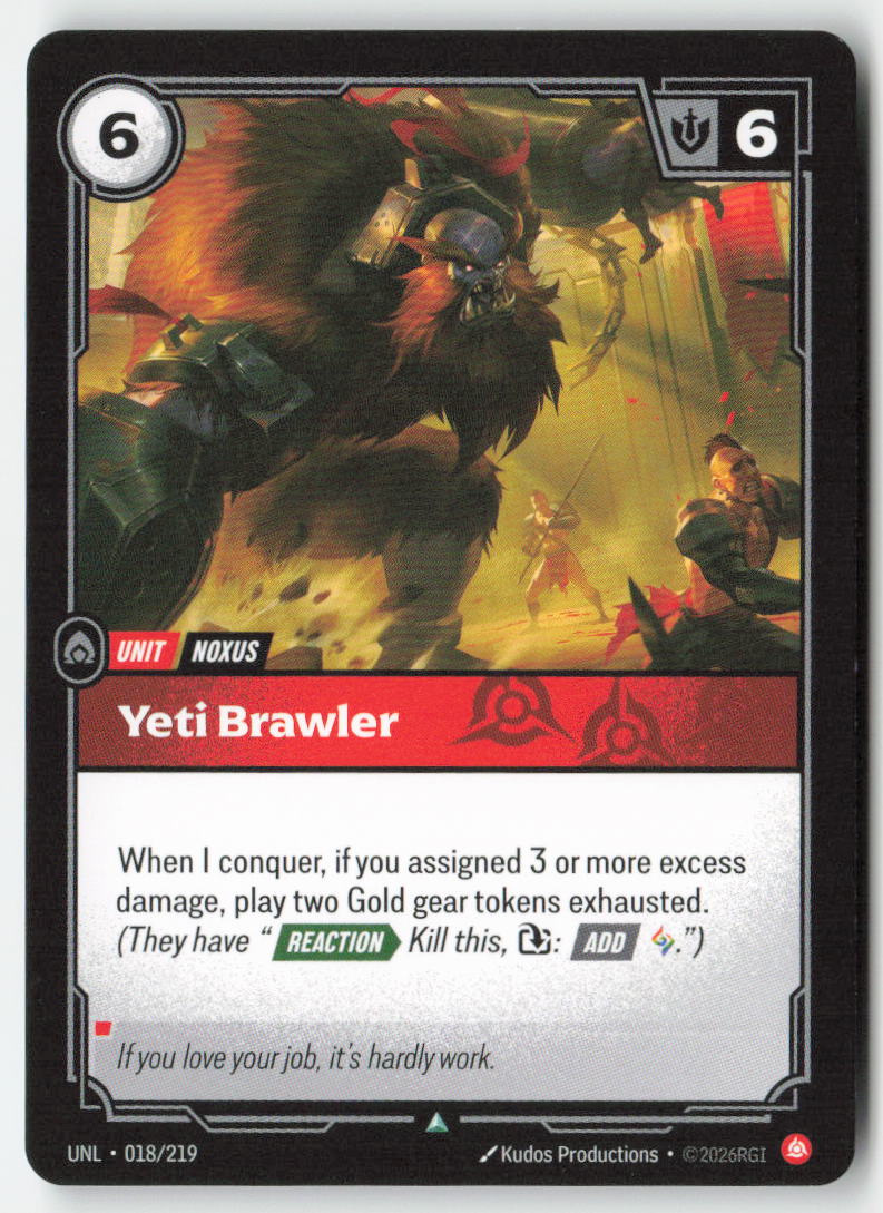 Yeti Brawler #018/219 - Unleashed - Riftbound - Uncommon - Lightly Played
