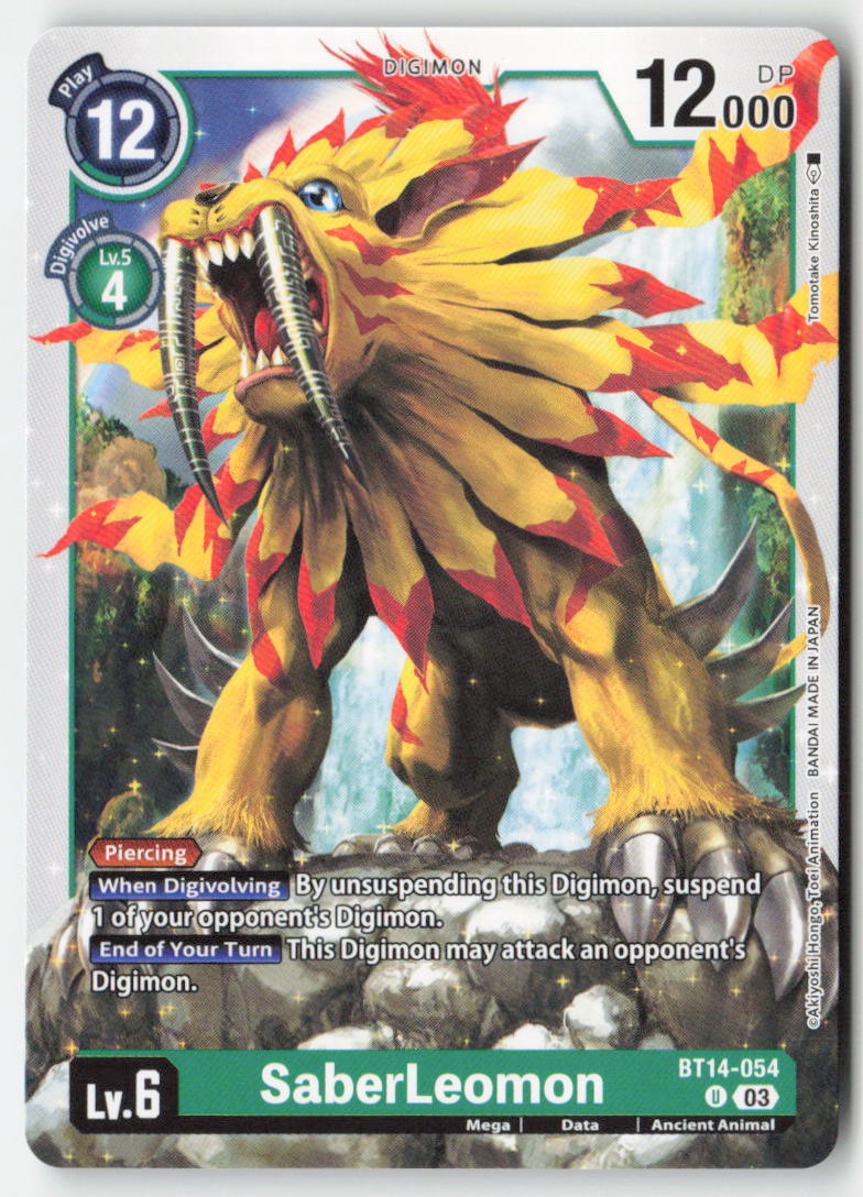 SaberLeomon BT14-054 Normal Uncommon Near Mint, Front
