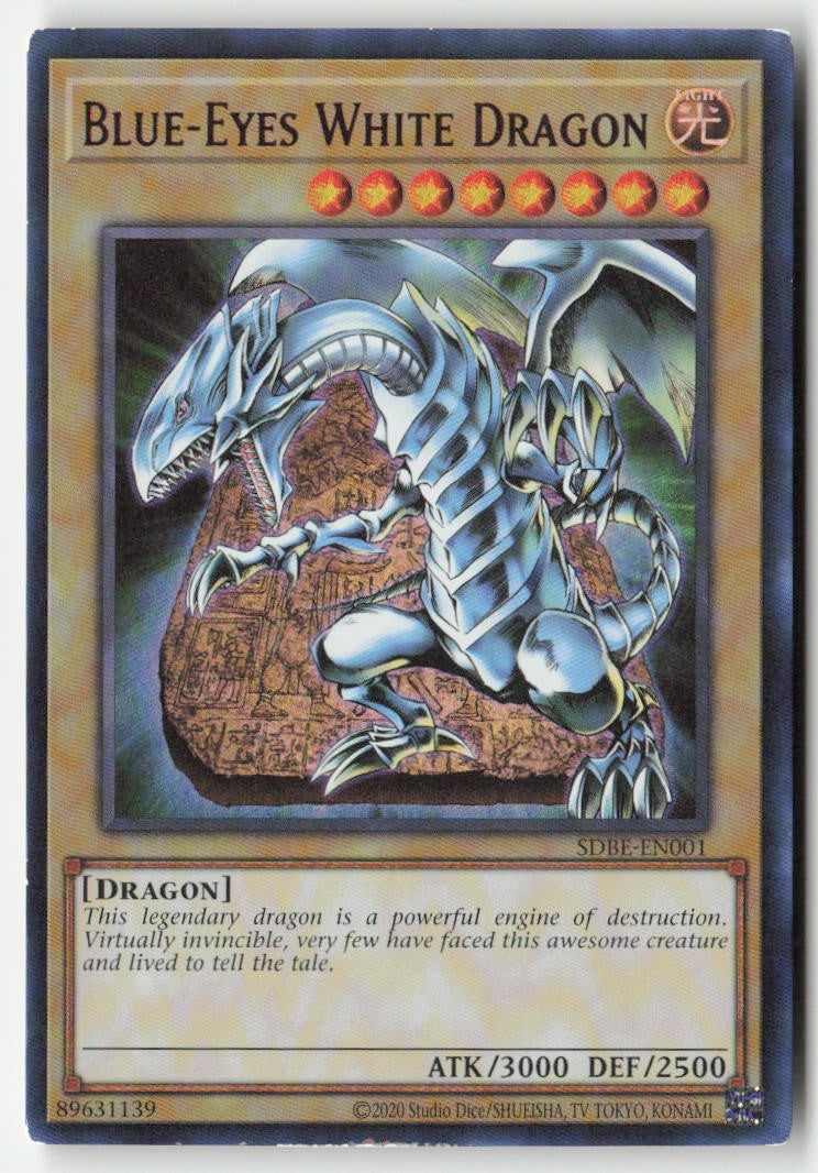 Blue-Eyes White Dragon (2020 Reprint) SDBE-EN001 Unlimited Ultra Rare Moderately Played