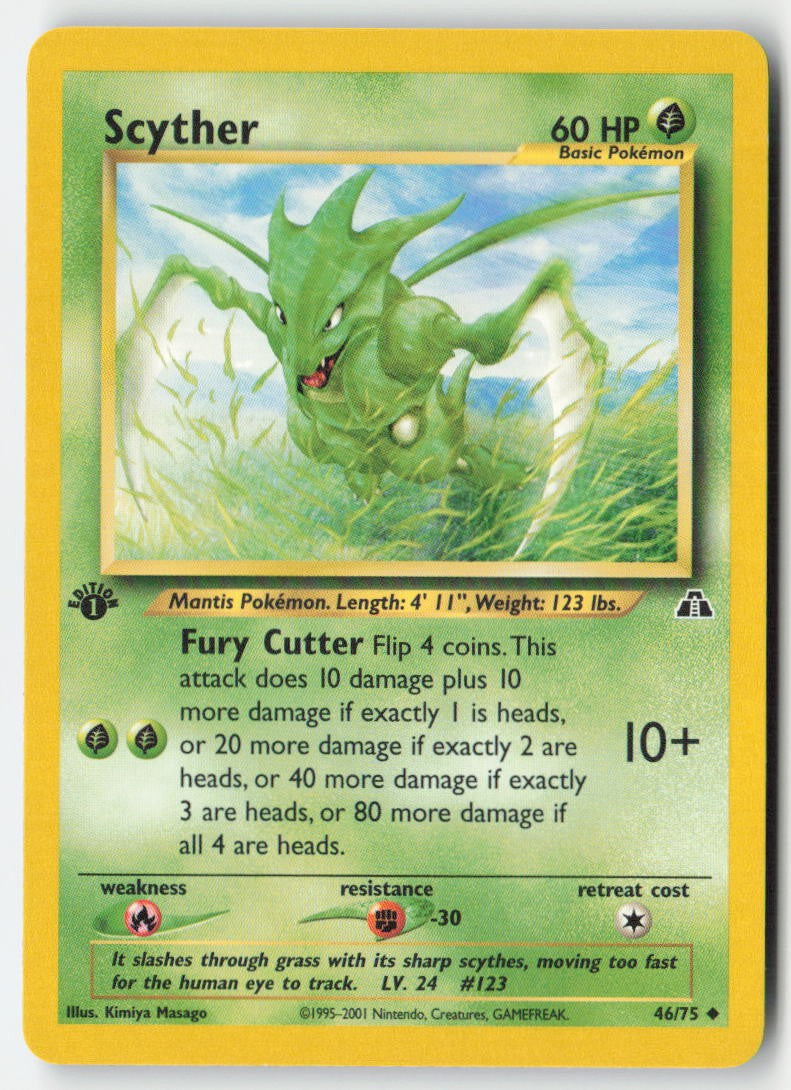 Scyther 46/75 1st Edition Neo Discovery Moderately Played
