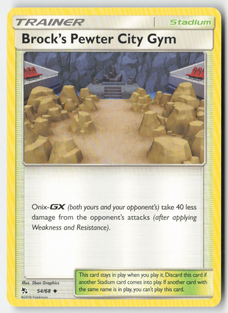 Brock’s Pewter City Gym 54/68 Regular Hidden Fates Moderately Played