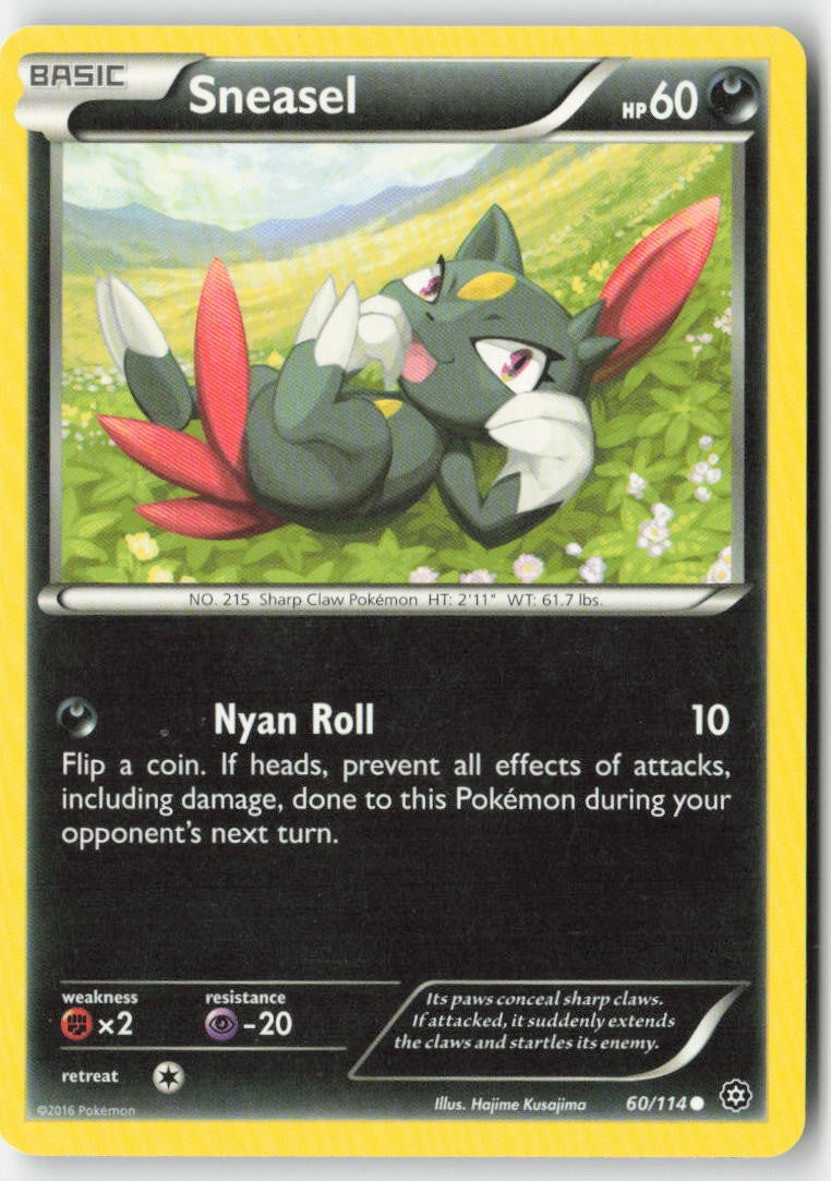 Sneasel 60/114 Regular Steam Siege Moderately Played, Front