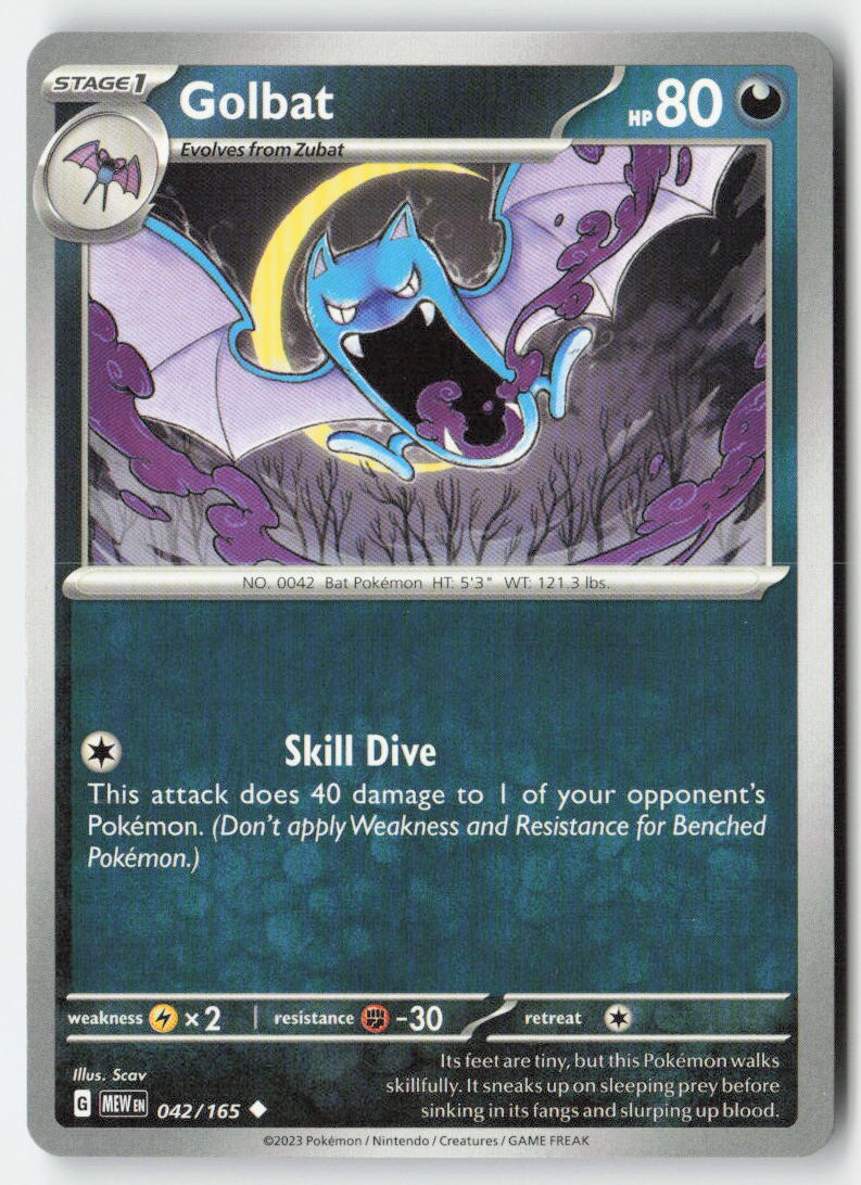 Golbat 042/165 Regular 151 Moderately Played