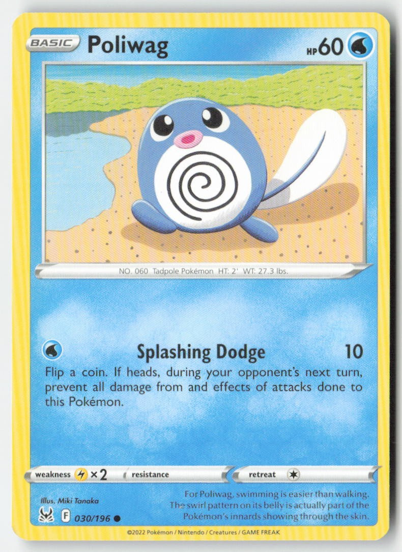 Poliwag 030/196 Regular Lost Origin Moderately Played
