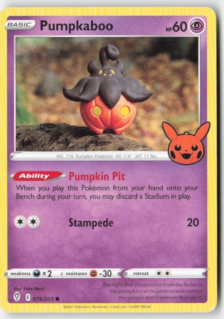 Pumpkaboo (Trick or Trade) 076/203 Regular Trick or Trade BOOster Bundle Moderately Played, Front
