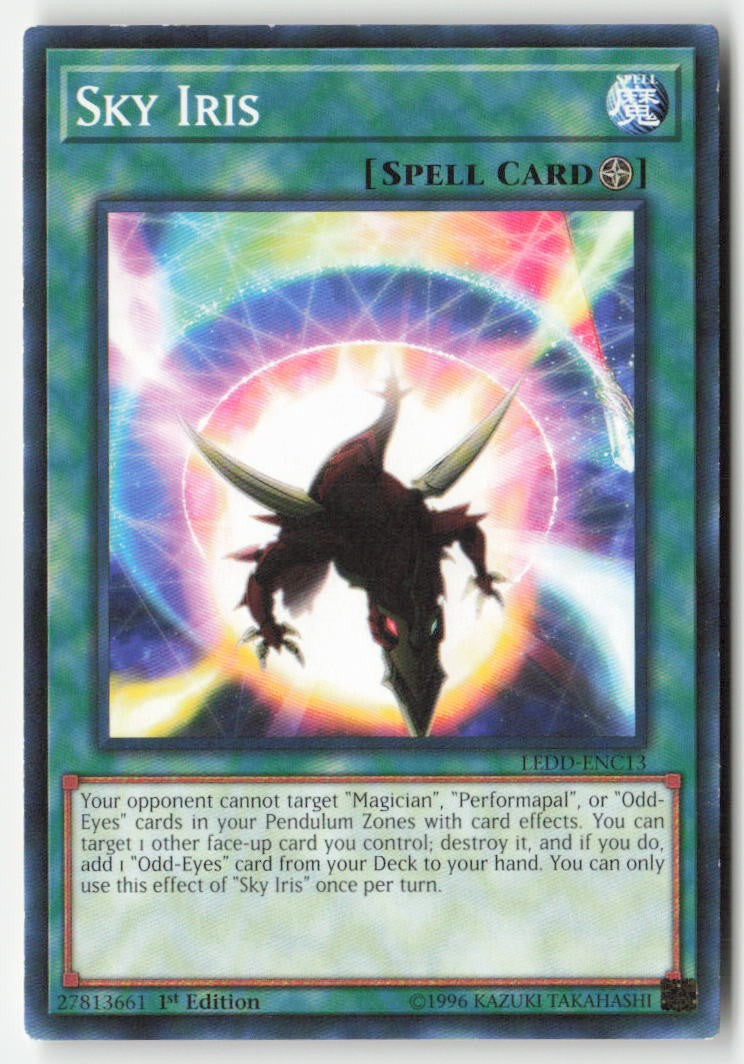 Sky Iris LEDD-ENC13 1st Edition Common Moderately Played, Front