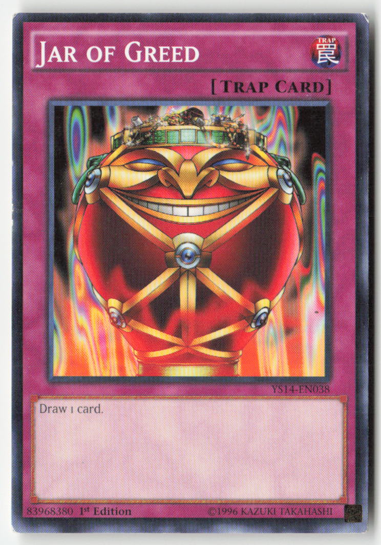 Jar of Greed YS14-EN038 1st Edition Common Moderately Played, Front