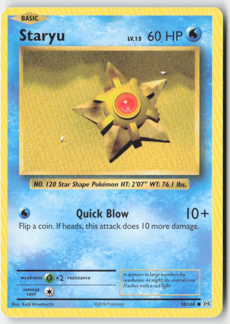 Staryu 30/108 Regular Evolutions Moderately Played