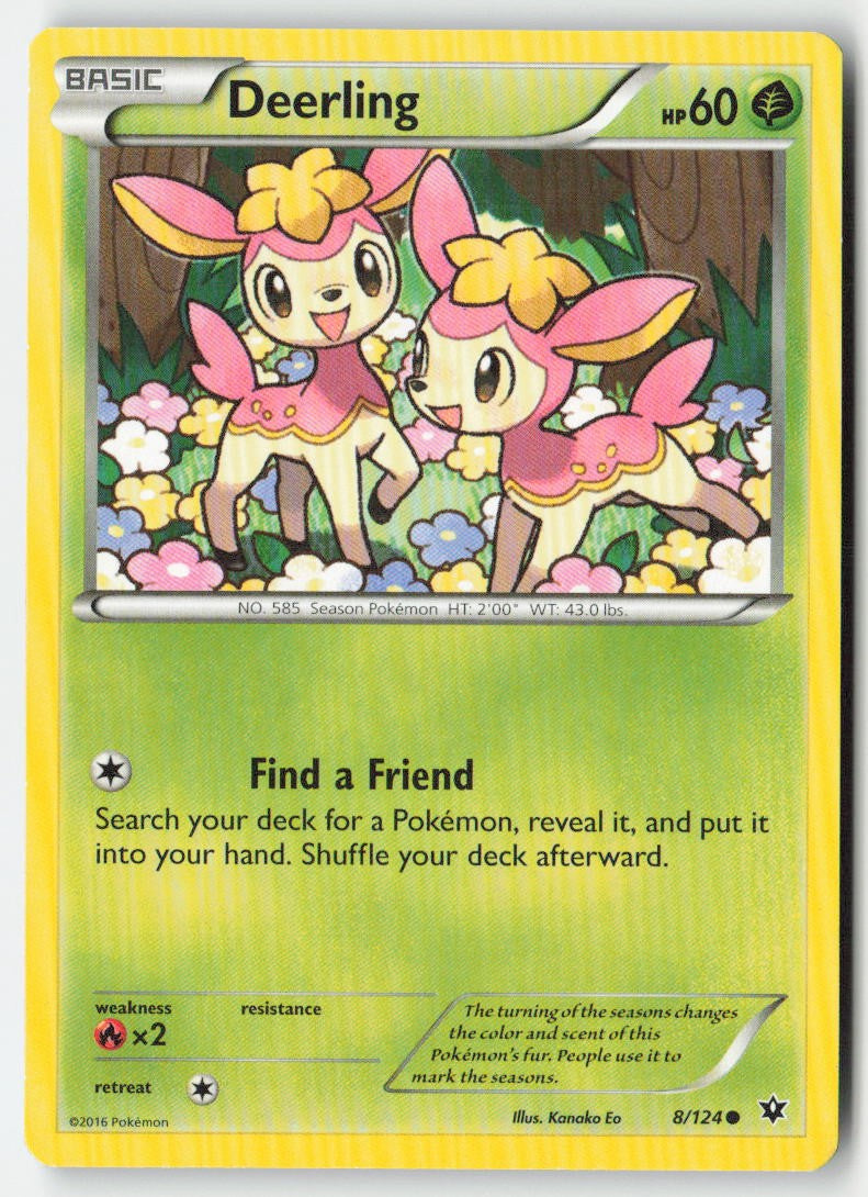 Deerling 8/124 Regular Fates Collide Moderately Played, Front