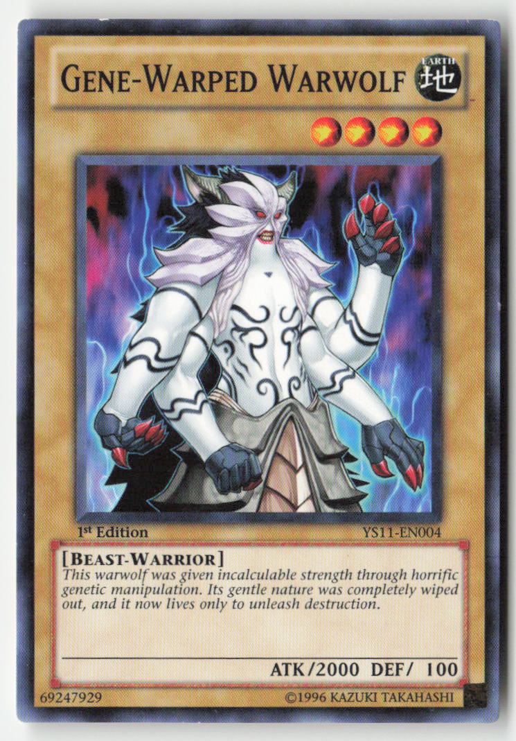 Gene-Warped Warwolf YS11-EN004 1st Edition Common Moderately Played, Front