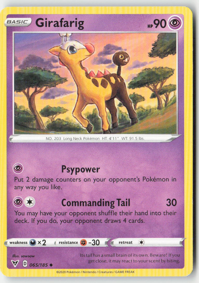 Girafarig 65/185 Regular Vivid Voltage Moderately Played