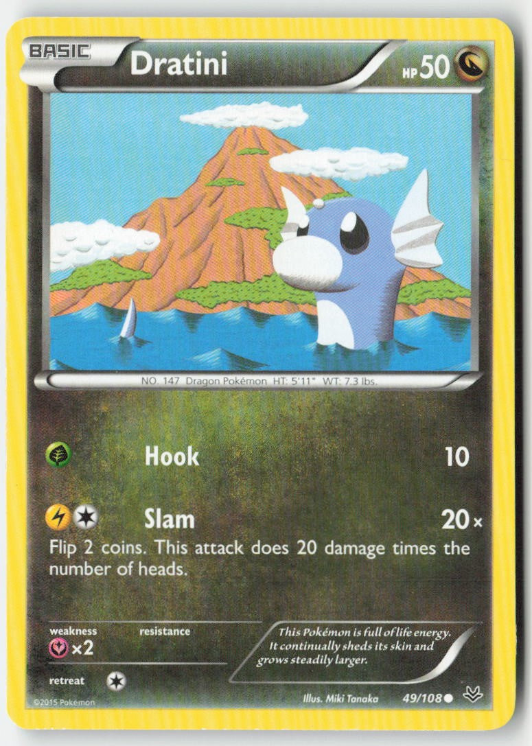Dratini 49/108 Regular Roaring Skies Moderately Played