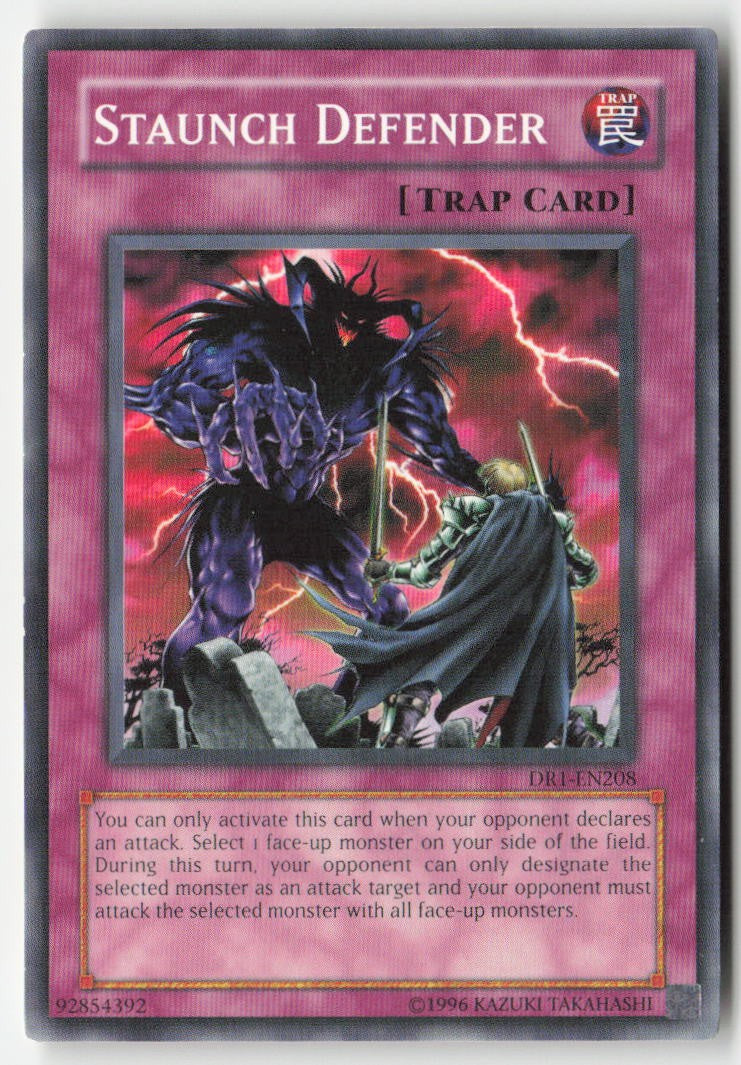Staunch Defender DR1-EN208 Unlimited Common Moderately Played