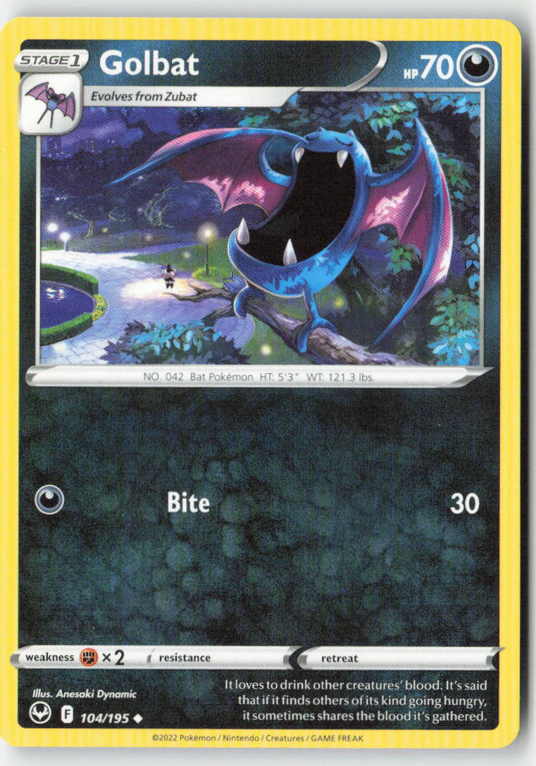 Golbat 104/195 Regular Silver Tempest Moderately Played