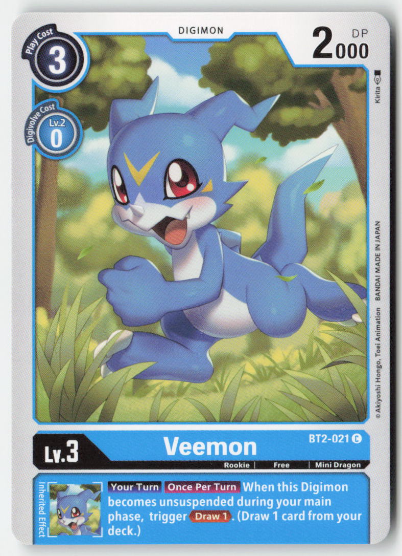 Veemon BT2-021 Normal Common Near Mint