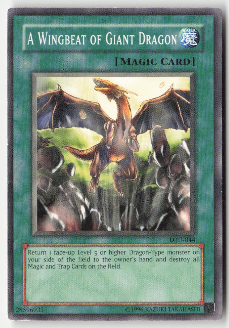 A Wingbeat of Giant Dragon LOD-044 Unlimited Common Moderately Played, Front