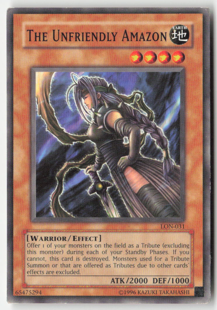 The Unfriendly Amazon LON-031 Unlimited Common Moderately Played, Front