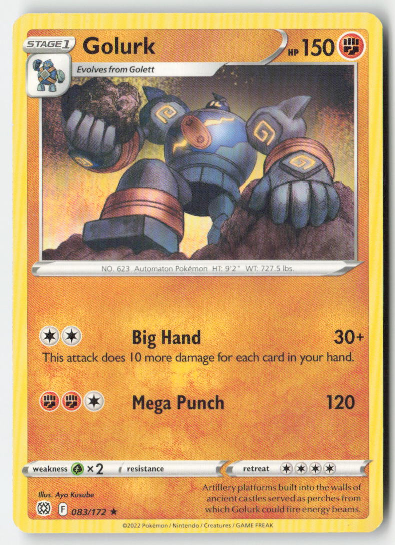 Golurk 083/172 Regular Brilliant Stars Moderately Played