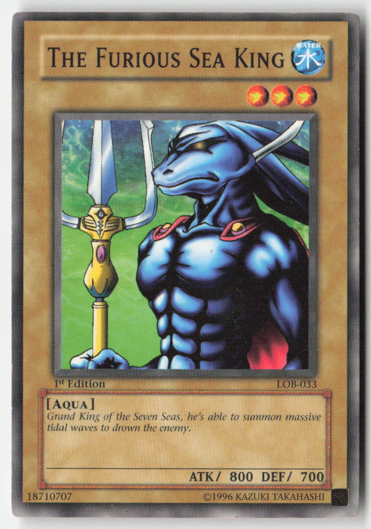 The Furious Sea King LOB-033 1st Edition Common Moderately Played