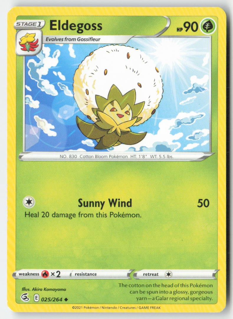 Eldegoss 25/264 Regular Fusion Strike Moderately Played, Front
