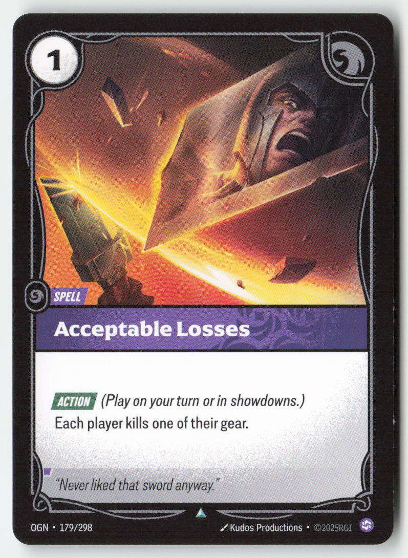 Acceptable Losses #179/298 - Origins - Riftbound - Uncommon - Lightly Played
