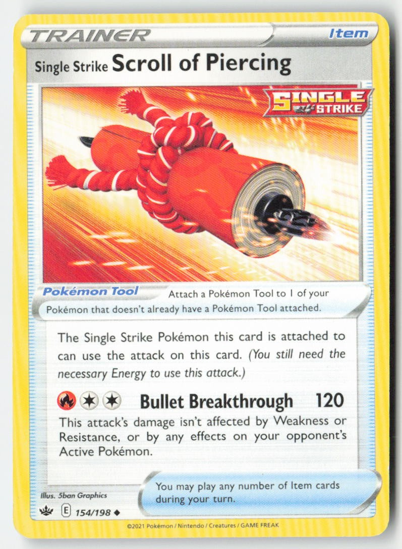Single Strike Scroll of Piercing 154/198 Regular Chilling Reign Moderately Played, Front