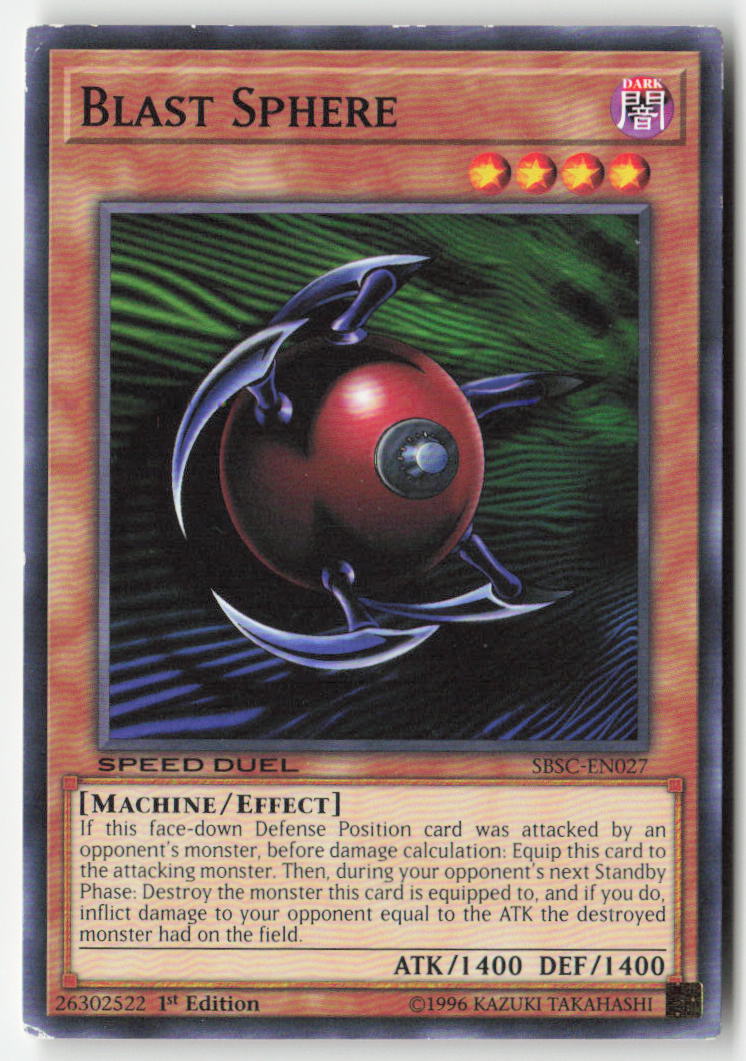Blast Sphere SBSC-EN027 1st Edition Common Moderately Played, Front