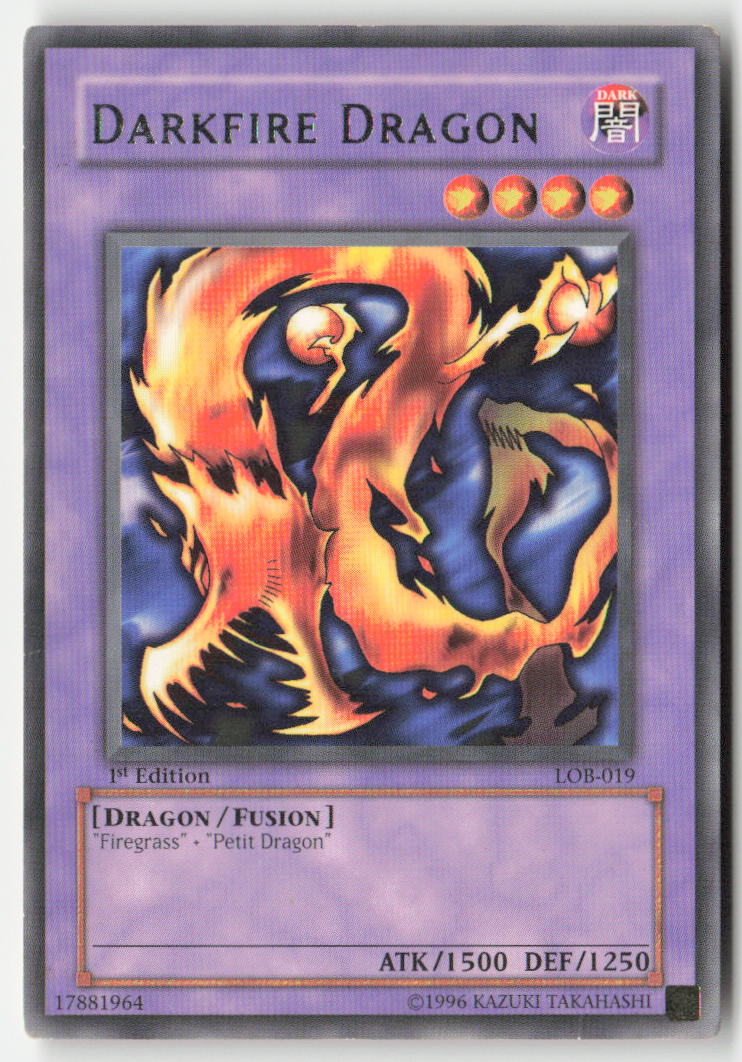 Darkfire Dragon LOB-019 1st Edition Rare Moderately Played